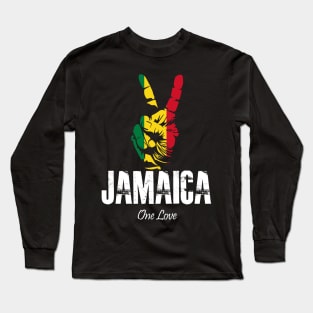 Jamaica One Love Peace Sign Long Sleeve T-Shirt